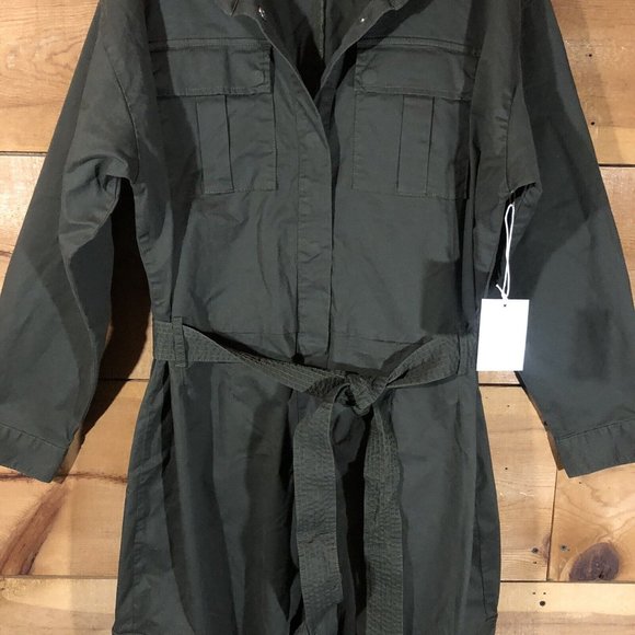 NWT Good American Jumpsuit One Piece Full Zip Womens Size 6 Cargo Military - Picture 4 of 13